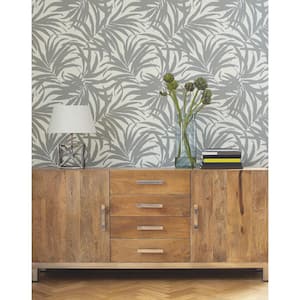 Metallic Bali Leaves Peel and Stick Wallpaper 45 sq ft