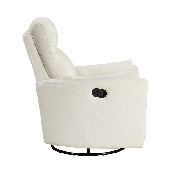 Lazzara Hadley Beige Microfiber Manual Swivel Glider Recliner