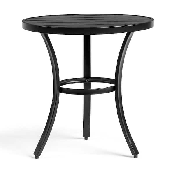 Patio Black Round Metal Side Table
