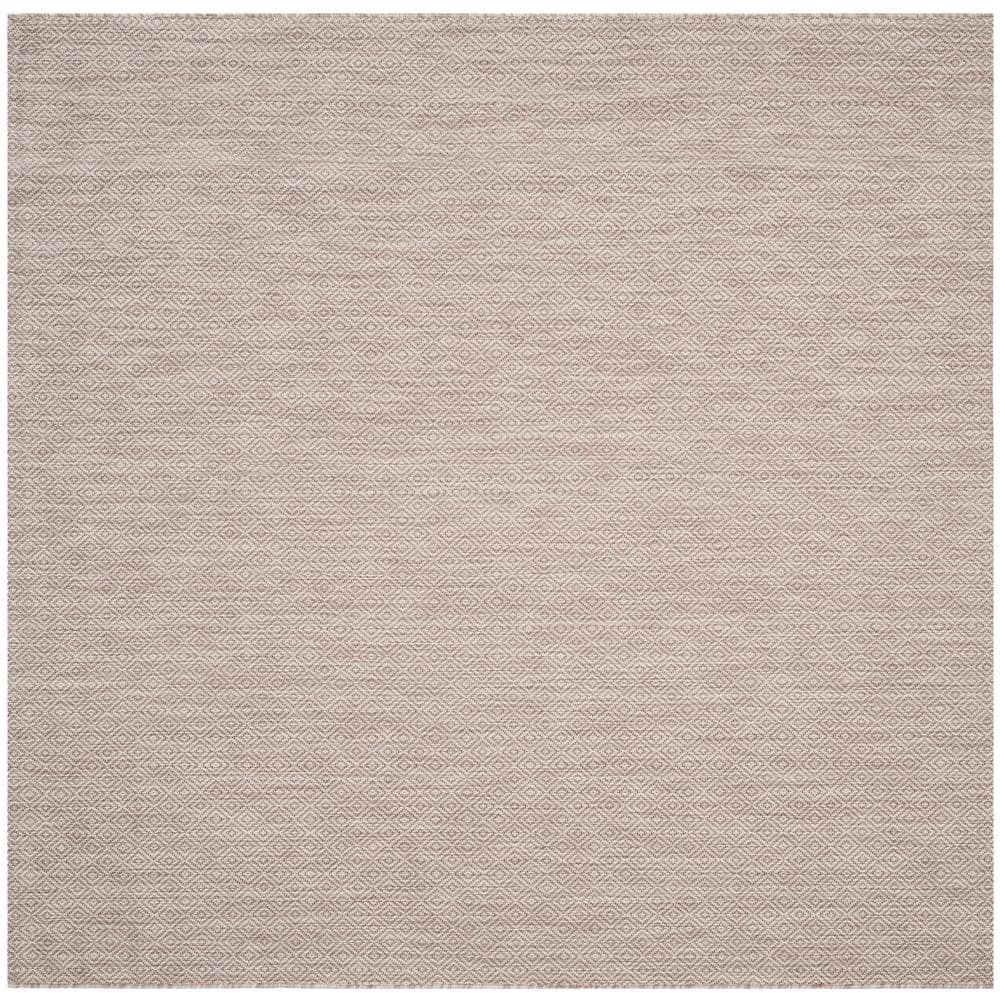 SAFAVIEH Courtyard Beige 4 ft. x 4 ft. Square Ikat Solid Color Indoor ...