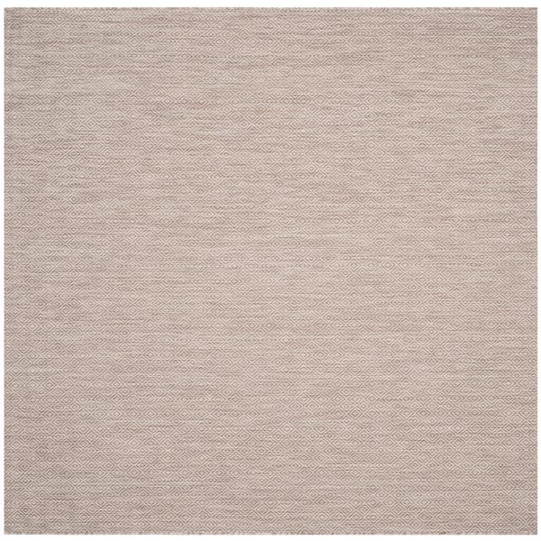 SAFAVIEH Courtyard Beige 4 ft. x 4 ft. Square Ikat Solid Color Indoor/Outdoor Area Rug
