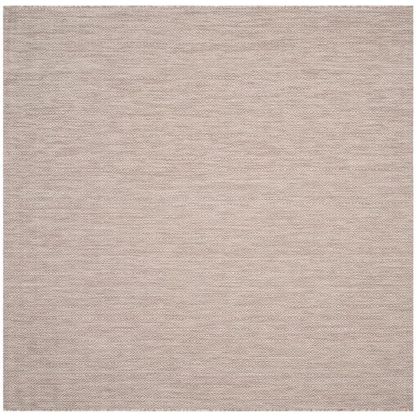 SAFAVIEH Courtyard Beige 7 ft. x 7 ft. Square Coastal Solid Indoor/Outdoor Patio Area Rug