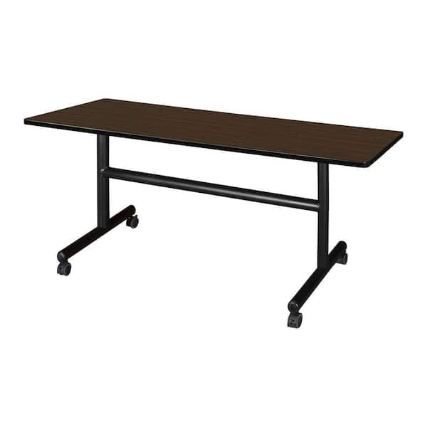 Kobe 60 in x 30 in. Neo Walnut Flip-Top Training Nesting Table Desk