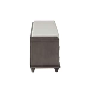 Homes Collection Wood Storage Bench with 2 Cabinets