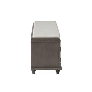 Homes Collection Wood Storage Bench with 2 Cabinets