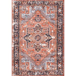 Sherita Oriental Persian Rust Doormat 3 ft. x 5 ft. Area Rug