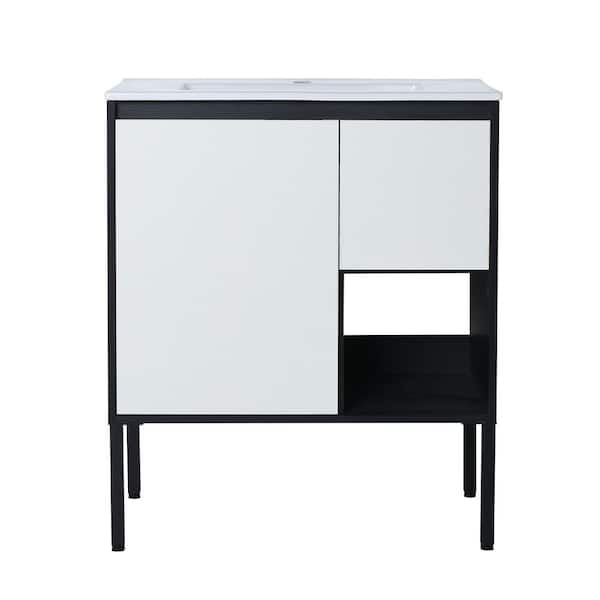 Unbranded 30 in. W x 18 in. D x 35 in. H Bath Vanity Cabinet with Top in White