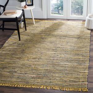 Rag Rug Yellow/Multi 4 ft. x 4 ft. Square Striped Gradient Area Rug