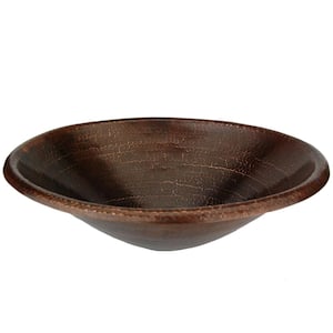Self-Rimming Master Bath Oval Hammered Copper Bathroom Sink in Oil Rubbed Bronze