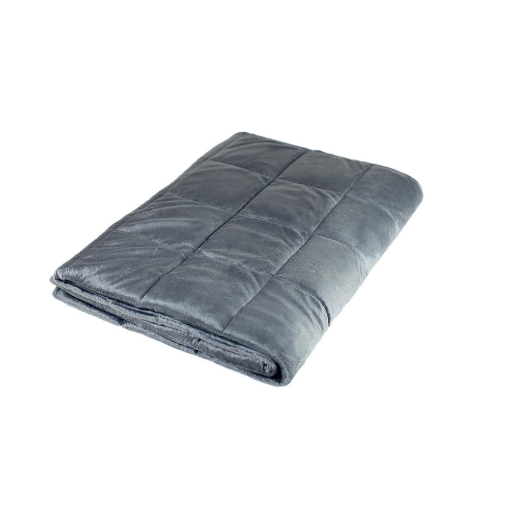 Home MHF Home Grey Polyester 48 in. x 72 in. 16 lbs. Weighted
