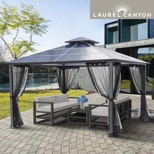 12 ft. x 12 ft. Polycarbonate Gazebo with Mosquito Netting (2-Tier)