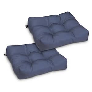 Classic Navy 19 in. L x 19 in. W x 5 in. Thick Square Patio Seat Cushion (2-Pack)