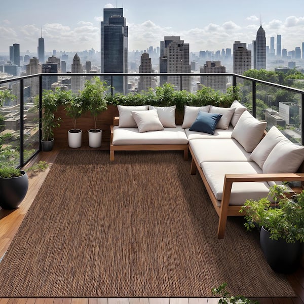 Beverly Rug 6 X 9 Gold Aloha Washable Solid Indoor Outdoor Area