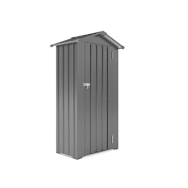 Kay 3 ft. W x 2 ft. D Black Galvanized Metal Patio Outdoor Storage Shed with Lockable Door, Waterproof (3.47 sq. ft. )