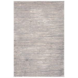 Meadow Ivory/Gray Doormat 3 ft. x 5 ft. Striped Area Rug