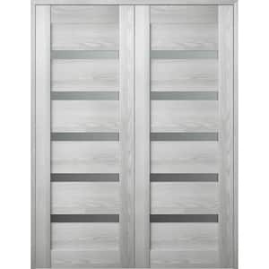 Vona 07-04 56 in. x 84 in. Both Active 6-Lite Frosted Glass Ribeira Ash Wood Composite Double Prehung French Door