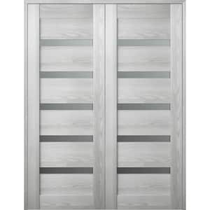 Vona 07-04 72 in. x 84 in. Both Active 6-Lite Frosted Glass Ribeira Ash Wood Composite Double Prehung French Door