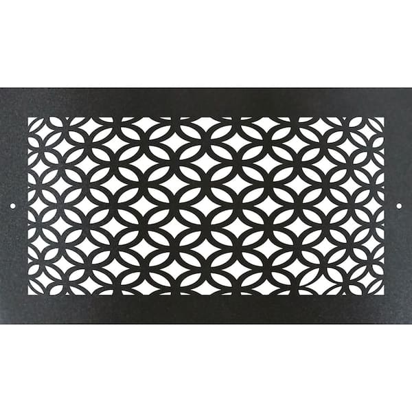 Metal Screw-In Floor Register. Duct Opening 6x10 (Overall 8x12) - 3D Circles Design