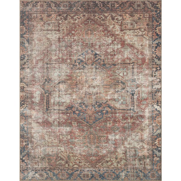 Tayse Rugs Parker Persian Rust 8 ft. x 10 ft. Machine Washable Indoor Area Rug