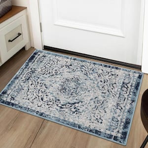 Vintage Medallion in Blue 2 ft. x 3 ft. Indoor Area Rug with Non-Slip Back