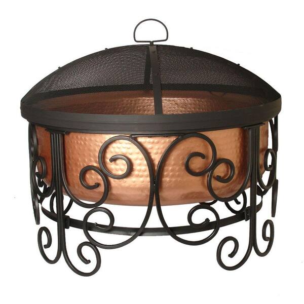 Unbranded Copper and Wrought Iron Scroll Fire Pit-DISCONTINUED