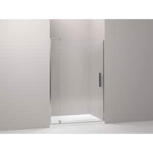 Revel 43-48 in. x 70 in. H Frameless Pivot Shower Door in Bright Polished Silver with Handle