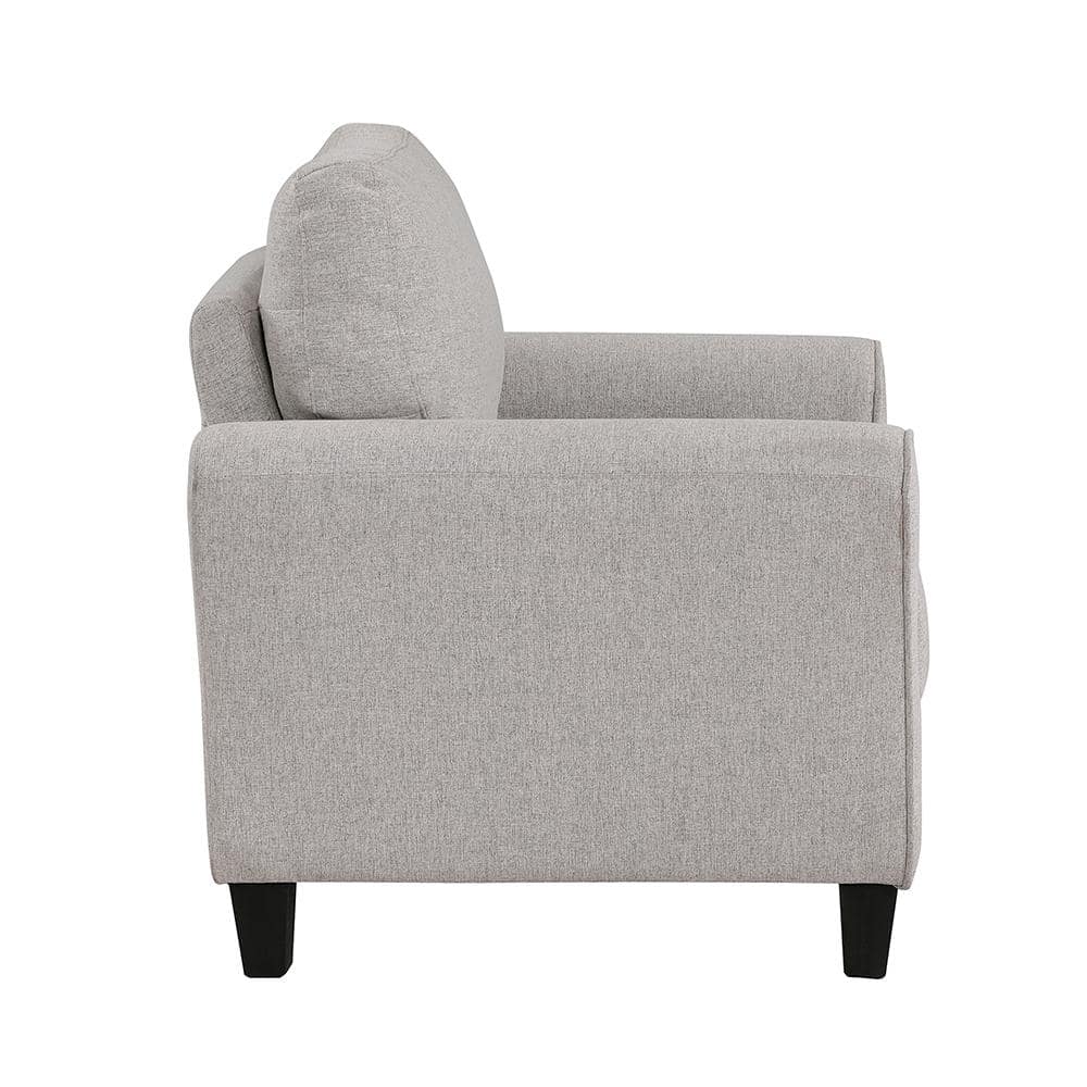 Ellery Sand Upholstered Accent Chair with Wood Frame