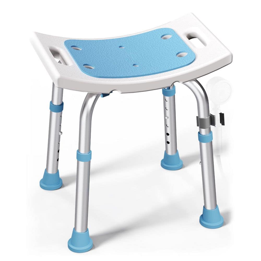 17 in. W Heavy-Duty 400 lb Adjustable Shower Stool with Suction Feet, Aluminum Shower Seat in Light Blue price history on PriceWatchPro
