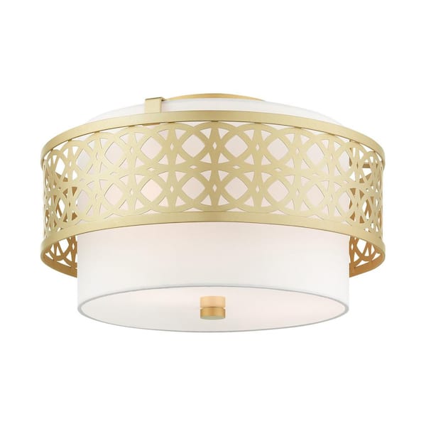 Aspenwood 3 Light Soft Gold Semi Flush Mount