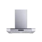 30 in. Convertible Island Mount Range Hood in Stainless Steel/Glass with Baffle Filters