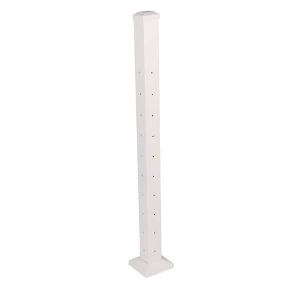 Cable Rail 2-1/2 in. x 2-1/2 in. x 39 in. Textured White Aluminum Corner Post for Cable Railing System