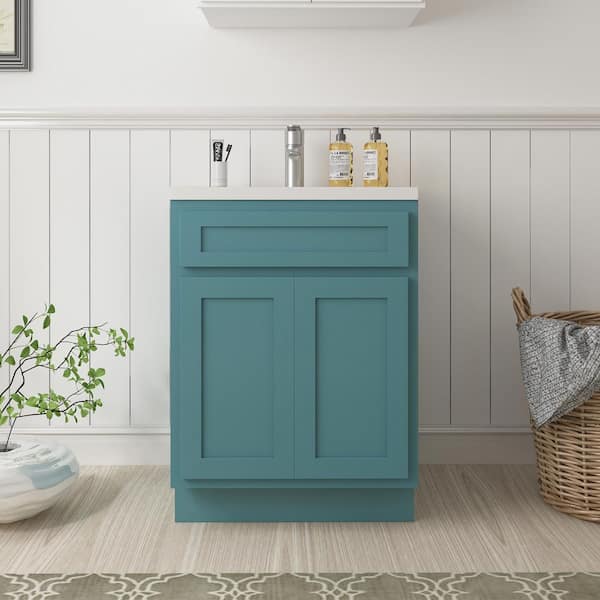 Vanity Art 24 in. W x 21 in. D x 32.5 in. H 2-Doors Bath Vanity Cabinet Only in Sea Green