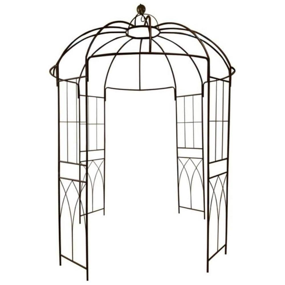 106 in. x 79 in. Metal Pergola Pavilion Arch Arbor Arbour Plants Stand Rack