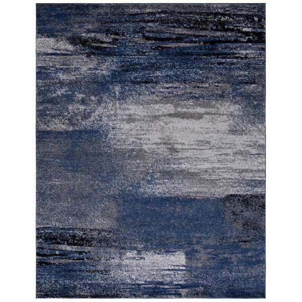 Adirondack 6 ft. x 9 ft. Gray/Blue Abstract Area Rug