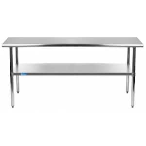 24 in. x 60 in. Silver NSF Stainless Steel Kitchen Utility Table with Undershelf