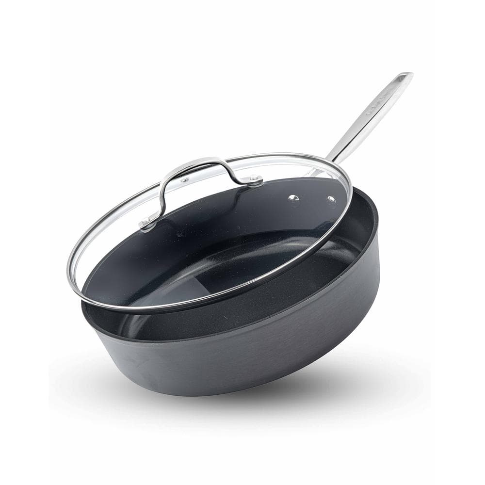 Professional 2x Hard Anodized Aluminum 4 qt. Ultra Ceramic Deep Saute Pan w