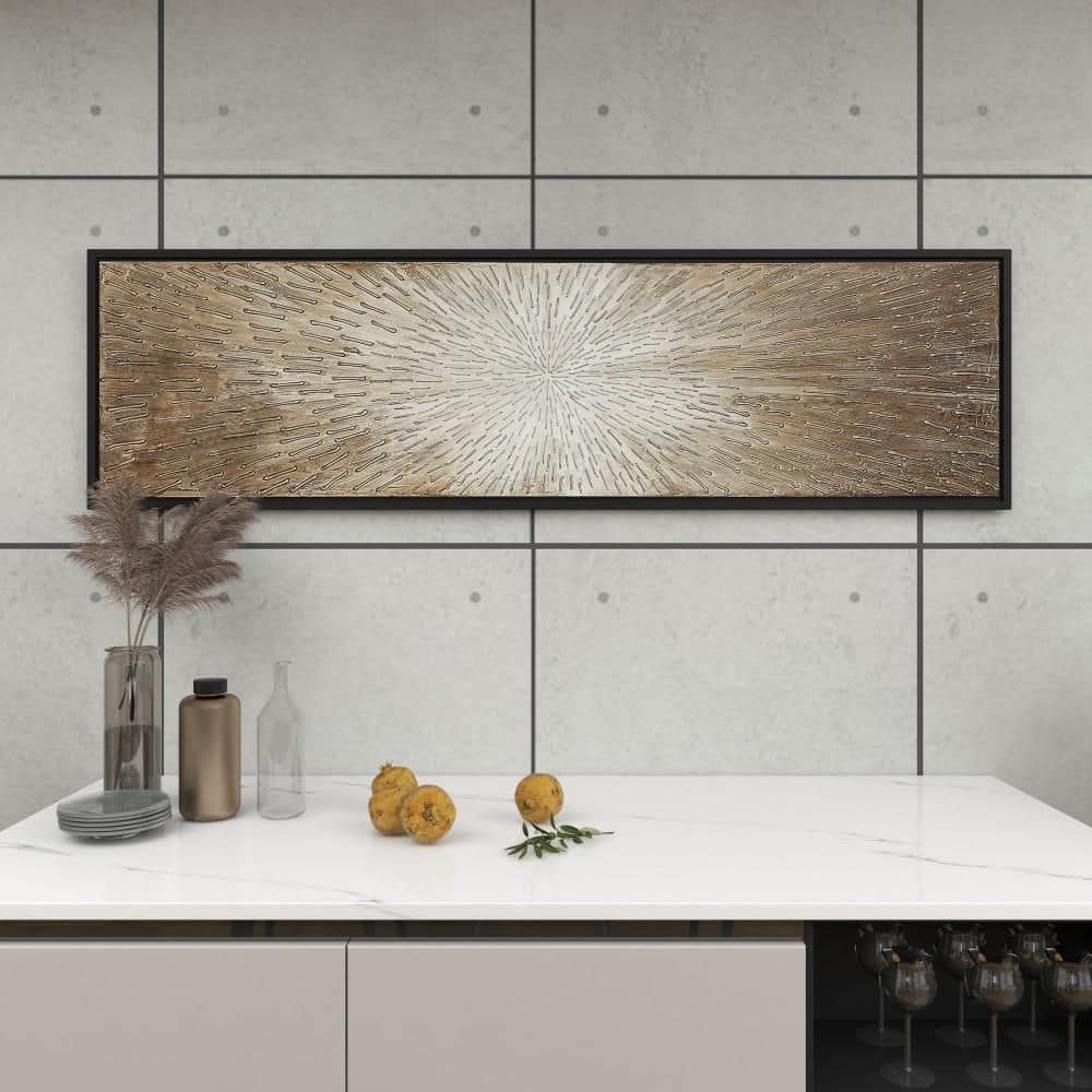 73" x 22" Brown Radial Starburst Canvas Wall Art