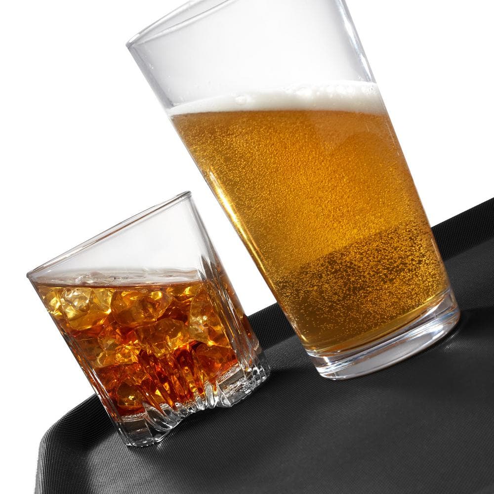 Jubilee 14" x 18" Black Rectangular Non-Skid Serving Trays, Set of 2