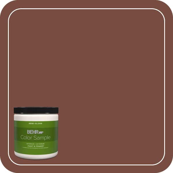 BEHR PREMIUM PLUS 8 oz. #S170-7 Dark Cherry Mocha Semi-Gloss Interior/Exterior Paint & Primer Color Sample