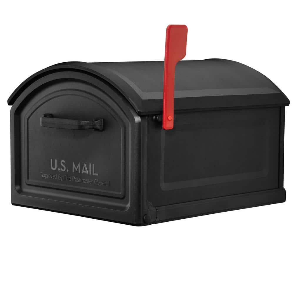 Extra Large Black Plastic Post Mount Mailbox