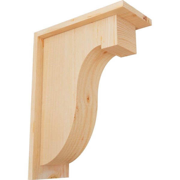 Ekena Millwork 5-1/2 in. x 12 in. x 16 in. Douglas Fir Del Monte Smooth Corbel with Backplate