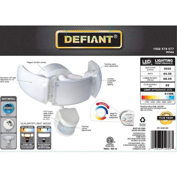 Reviews for Defiant 200 Watt Equivalent 3000 Lumen 270 Degree
