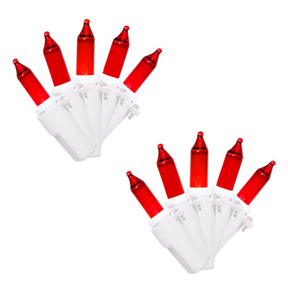 Designer Series 100Light Red Mini Lights 3745220 The Home Depot