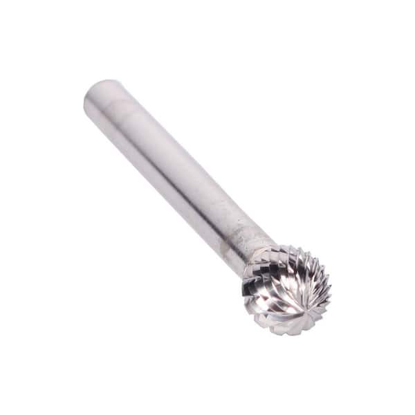 Drill America 1/4 in. x 3/16 in. Ball End Solid Carbide Burr Rotary File Bit with 1/4 in. Shank