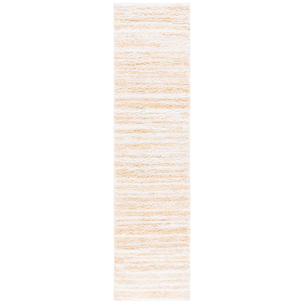 Rumi Shag 2 ft. x 8 ft. Gold/Ivory Abstract Striped Runner Rug price history on PriceWatchPro