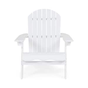 White Reclining Acacia Wood Adirondack Chair