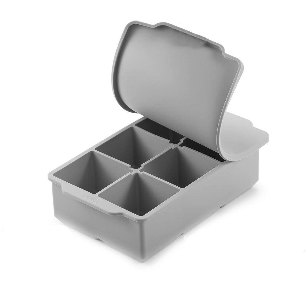 Large Stackable Silicone Ice Cube Tray with Lid Black Square Mold for Whiskey Cocktails Soups BPA Free Easy Release price history on PriceWatchPro