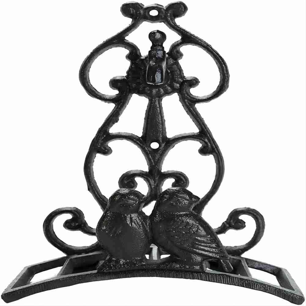 Heavy Duty Cast Iron Garden Hose Holder - Water Hose Hanger Wall Mounted - 
