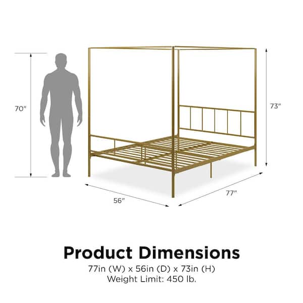 Novogratz Marion Gold Full Size Canopy Bed 4195229N - The Home Depot