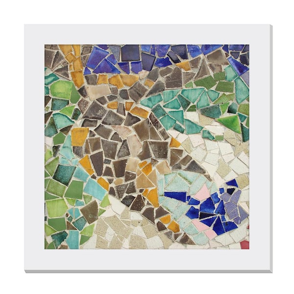 Unbranded Gallery-Grade Lavish Glass Block White Framed Acrylic Abstract Statement Wall Art 48 in. x 48 in.